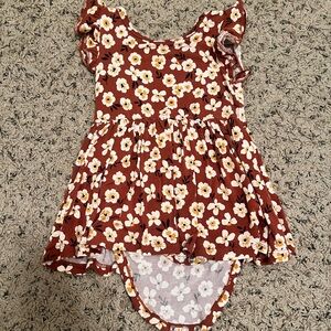 Little Sleepies 18-24 Months Mocha Blossoms Bodysuit Twirl Dress